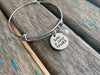 Hand-Stamped "take a deep breath" Bangle Bracelet with Accent Bead of your choice