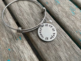 Dream It Wish It Do ItInspiration Bracelet- "dream it wish it do it" - Hand-Stamped Bracelet- Adjustable Bangle Bracelet with an accent bead of your choice