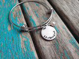 Hand-Stamped "remember" Bangle Bracelet with Accent Bead of your choice