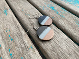 Wood, Black, and Grey Acrylic Earrings
