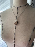 Wood and Milky/Clear Teardrop Pendant Necklace