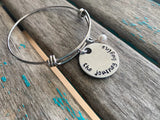 Quote Bracelet- "the journey begins" with an accent bead of your choice