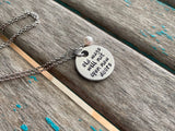 New Doors Necklace- Hand-Stamped Necklace "old ways won't open new doors" and with an accent bead in your choice of colors