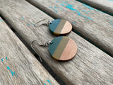 Wood, Green Acrylic Earrings