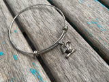 SALE- Graduation Charm Bangle Bracelet - Adjustable Bracelet
