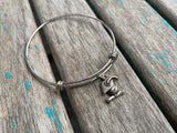 SALE- Graduation Charm Bangle Bracelet - Adjustable Bracelet