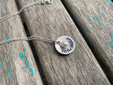 Little Sister Necklace- "little sister"- Hand-Stamped Necklace with an accent bead in your choice of colors