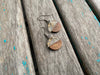 Wood and Clear with Gold-Flecks- Coin-Shaped Acrylic Earrings