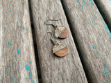 Wood and Clear with Gold-Flecks- Coin-Shaped Acrylic Earrings
