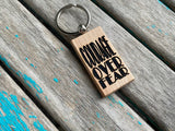 Quote Keychain- "COURAGE OVER FEAR" -Wood Keychain