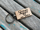 Quote Keychain- "Great Aunt est. (year of your choice)" -Wood Keychain