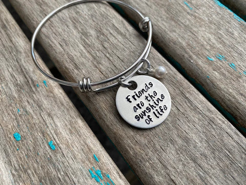 Friendship Quote Bracelet- "Friends are the sunshine of life" with an accent bead of your choice