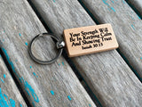 Quote Keychain- "Your Strength Will Be In Keeping Calm And Showing Trust- Isaiah 30:15" -Wood Keychain