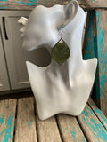 Mossy Green Dangle Earrings: Lightweight Filigree Design
