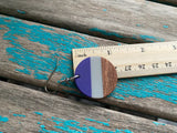 Wood, Blue/Purple, and Grey Acrylic Earrings