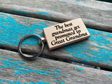 Quote Keychain- "The best grandmas get promoted to Great Grandma" -Wood Keychain