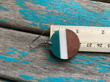 Wood, Cream, and Green Acrylic Earrings