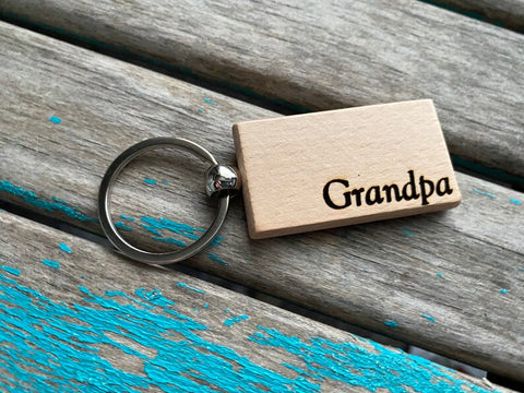 Quote Keychain- "Grandpa" -Wood Keychain