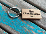 Quote Keychain- "Best Granddaughter Ever" -Wood Keychain