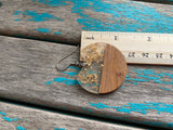 Wood and Clear with Gold Flecks Acrylic Earrings