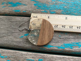 Wood and Clear with Silver Flecks Acrylic Earrings