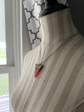 Wood and Transparent Red Triangle Pendant Necklace