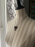 Wood and Black Triangle Pendant Necklace
