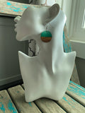 Wood, Transparent Green Acrylic Earrings