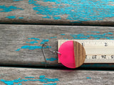 Wood, Neon Pink Acrylic Earrings