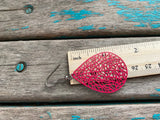 Deep Pink Earrings - Detailed Teardrop- Unique, and Lightweight Earrings