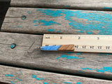 Long Wood and Marbled Blue Acrylic Earrings -Tapered-Style