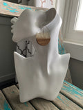 Wood and Clear with Silver Flecks Acrylic Earrings