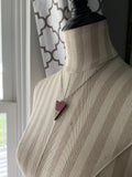 Wood and Red Triangle Pendant Necklace