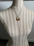 Wood and Creamy White Open Pendant Necklace