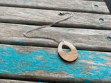Wood and Creamy White Open Pendant Necklace
