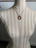 Wood Open Oval/Teardrop Pendant Necklace