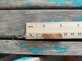 Long Wood and Clear with Silver-Flecks Acrylic Earrings