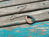 Wood and Green Open Teardrop Pendant Necklace