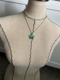 Wood and Turquoise Star Pendant Necklace