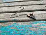 Wood and Black Triangle Pendant Necklace