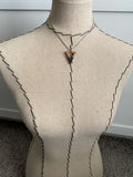 Wood and Black Triangle Pendant Necklace