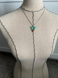 Wood and Mint, Triangle-Shaped Pendant Necklace