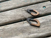 Geometric Oval Wood Earrings: Contemporary Black Acrylic Jewelry