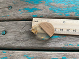 Teardrop Wood and Clear with Flecks of Gold- Earrings