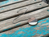 Wood, Black, and White Circle Pendant Necklace