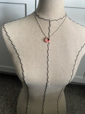 Wood and Pink Small, Ring-Style Pendant Necklace