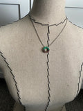 Wood and Green Small, Ring-Style Pendant Necklace