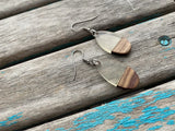 Teardrop Wood and Clear Earrings
