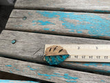 Wood and Turquoise Leaf-Shaped Earrings