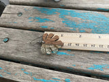Wood and Clear with Silver Specks- Leaf-Shaped Earrings